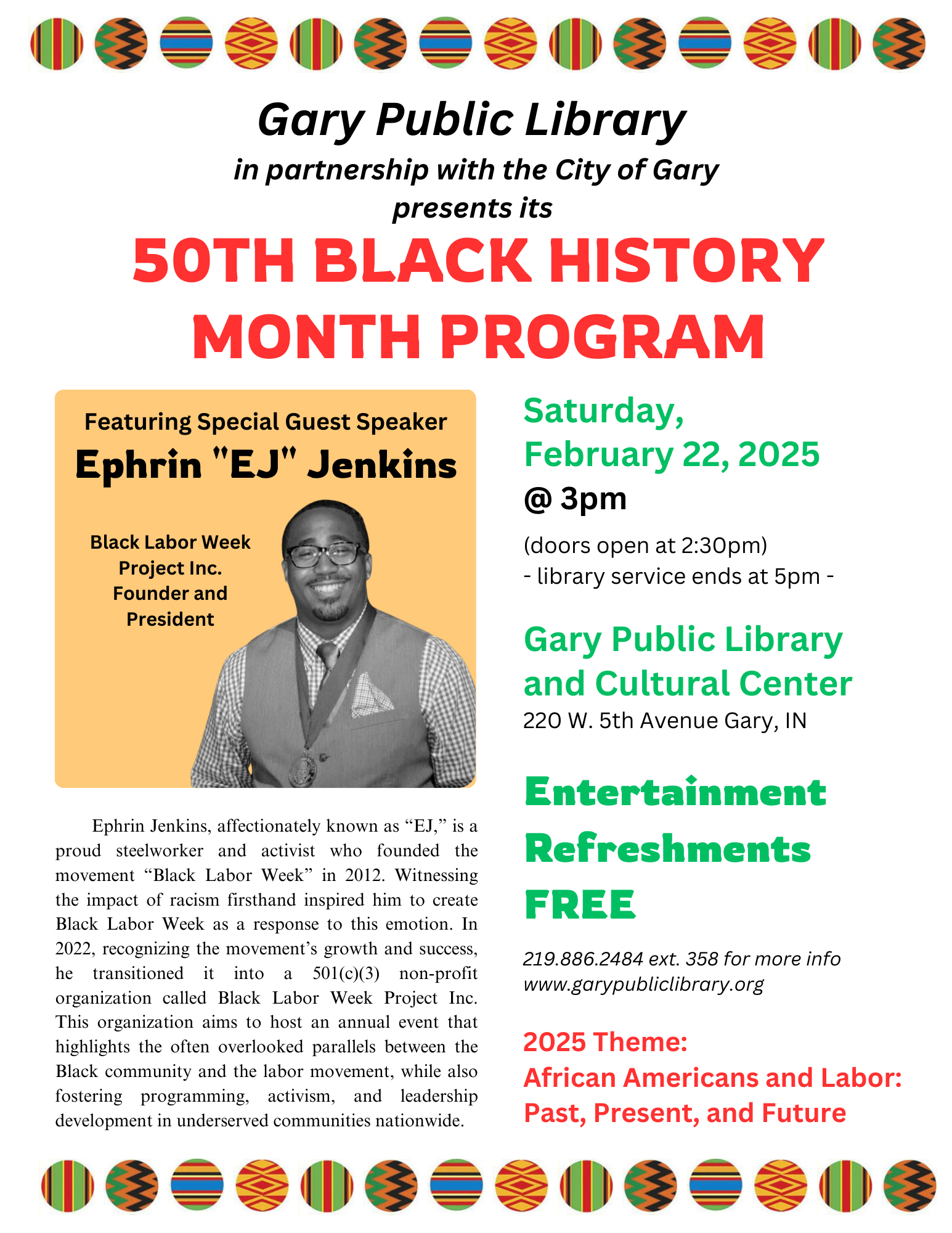 Black History Month Program | Gary Public Library